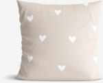Goldea pamut párnahuzat - szívecskék, latte színű alapon 50 x 60 cm