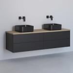 Kronenbach Cube dulap cu blat 161x48.7x44.5 cm sub chiuveta pe perete negru-stejar KBWTKOWT1614SMGH (KBWTKOWT1614SMGH)