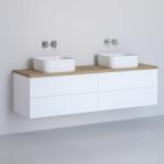 Kronenbach Cube dulap cu blat 161x48.7x44.5 cm sub chiuveta pe perete alb-stejar KBWTKOWT1614WHGH (KBWTKOWT1614WHGH)