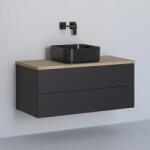 Kronenbach Cube dulap cu blat 101x48.7x44.5 cm sub chiuveta pe perete negru-stejar KBWTKOWTL1012SMGH (KBWTKOWTL1012SMGH)