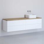 Kronenbach Cube dulap cu blat 161x48.7x44.5 cm sub chiuveta pe perete alb-stejar KBWTKOWTL1614WHGH (KBWTKOWTL1614WHGH)