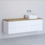 Kronenbach Cube dulap cu blat 141x48.7x44.5 cm sub chiuveta pe perete alb-stejar KBWTKOWTL1414WHGH (KBWTKOWTL1414WHGH)