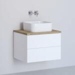 Kronenbach Cube dulap cu blat 61x48.7x44.5 cm sub chiuveta pe perete alb-stejar KBWTKOWTL612WHGH (KBWTKOWTL612WHGH)