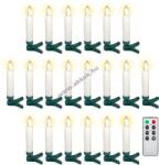 Goobay 20db LED-es vezetéknéküli karácsonyfa gyertya csipesszel és távirányítóval 24db Varta AAA elemmel