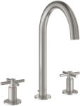 GROHE Atrio 3-lyukas mosdócsaptelep L-es méret, supersteel 20643DC0 (20643DC0)