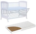 Treppy Patut co-sleeping 120x60 cu laterala culisanta total si roti Treppy Dreamy Plus, integral din lemn masiv fag, reglabil pe 5 nivele, include sistem de ancorare, certificat TUV, EN716-1, EN716-2, culoar