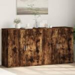 vidaXL 2 db füstös tölgy színű szerelt fa tálalószekrény 79x38x80 cm (3276606)