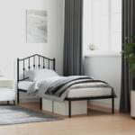 vidaXL fekete fém ágykeret fejtámlával 80 x 200 cm (373780)