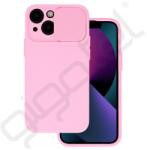 Silverline Szilikon telefonvédő (matt, mikrofiber plüss belső, kameravédő) RÓZSASZÍN