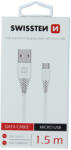 SWISSTEN adatkábel USB / microUSB 1, 5 m - fehér