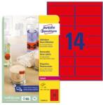 AVERY Etikett AVERY L7263R-25 99, 1x38, 1mm laser neon piros 350 címke/doboz 25 ív/doboz (L7263R-25) - forpami