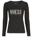 Guess Hosszú ujjú pólók PYTHON LOGO Fekete EU L