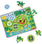 Melissa & Doug Puzzle din lemn cu rotite dintate pentru invatarea numararii prin joaca Animale vesele (000772310048) Puzzle