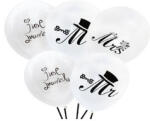 Flippy Set 10 Baloane din Latex, Flippy, Model Party Casatorie, MrMrs Just Married, 2.8 g, 30 cm, Alb Negru (teo-130984)