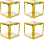 Flippy Set 4 Cutii pentru Baloane, Flippy, Model Simplu, Tematica Aniversare, Cuburi Decorative din Plastic, Accesorii pentru Petrecere, 30 x30 cm (teo-131183)
