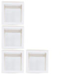 Flippy Set 4 Cutii pentru Baloane, Flippy, Model Simplu, Tematica Aniversare, Cuburi Decorative din Plastic, Accesorii pentru Petrecere, 30 x30 cm, Transparente Contur Alb (teo-130380)