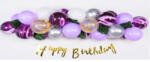 Flippy Baloane decorative din Latex si Banner Happy Birthday, Flippy, Model Aniversare, Set 37 de Piese, Mov, Argintiu, Alb (teo-131295)