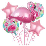 Flippy Set 5 Baloane Folie Flamigo Party, 60 -90 cm, Rose (teo-129727)