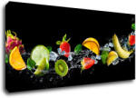 Impresi Tablou Fruit black background - 90 x 40 cm