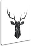 Impresi Tablou Abstract deer black and white background - 60 x 60 cm