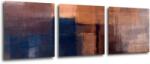 Impresi Tablou Orange blue beige abstrakt - 90 x 30 cm (3-piese)