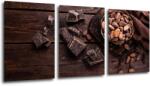 Impresi Tablou Chocolate on wood - 150 x 70 cm (3-piese)