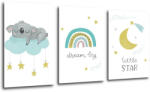 Impresi Obraz Dream big koala - 60 x 30 cm (3-piese) Decoratiune camera copii