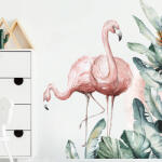 Impresi Autocolant pentru camera copilului Flamingos and palm leaves - 90x30cm 2ks Decoratiune camera copii