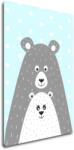 Impresi Obraz Bear blue background - 60 x 40 cm Decoratiune camera copii