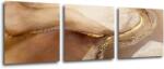 Impresi Tablou Golden Beige Fluid - 90 x 30 cm (3-piese)