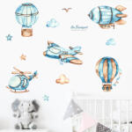 Impresi Autocolant pentru camera copilului Airplanes and balloons - 90x30cm 2 ks Decoratiune camera copii