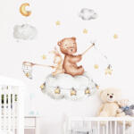Impresi Autocolant pentru camera copilului Little bear and bunny - 90x30cm Decoratiune camera copii