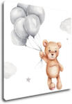 Impresi Obraz Bear with balloons - 20 x 20 cm Decoratiune camera copii