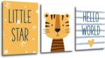 Impresi Obraz Little tiger set - 90 x 40 cm (3-piese) Decoratiune camera copii