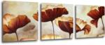 Impresi Tablou Flowers red and yellow - 90 x 30 cm (3-piese)