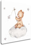 Impresi Obraz Little bear with stars - 20 x 20 cm Decoratiune camera copii