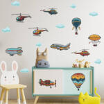 Impresi Autocolant pentru camera copilului Colorful airplanes and balloons - 90x30cm 2ks Decoratiune camera copii