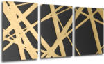 Impresi Tablou Abstract golden lines - 120 x 60 cm (3-piese)