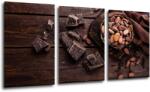 Impresi Tablou Chocolate on wood - 120 x 60 cm (3-piese)