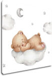 Impresi Obraz Sleepy bear on the cloud - 20 x 20 cm Decoratiune camera copii