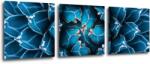 Impresi Tablou Blue blossom - 90 x 30 cm (3-piese)