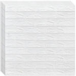 HOZRO Tapet 3D autoadeziv, Model imitatie caramida, design modern, foarte usor de montat, Alb