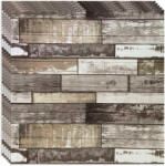 HOZRO Tapet 3D autoadeziv, Model imitatie panouri de lemn, design modern, foarte usor de montat, Panouri Lemn Maro, tapet 8