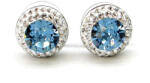 APHRODITÉ APHRODITE bedugós fülbevaló (fehér-aquamarine 12 mm-es) (2020022040)