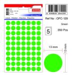 Tanex Etichete autoadezive color, D13 mm, 700 buc/set, Tanex - verde (TX-OFC-129-GR) - officeclass