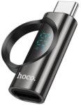 hoco. UA32A adapter (Lightning aljzat - Type-C, adatátvitel és töltés, LED kijelző) FEKETE UA32A_B (UA32A_B)