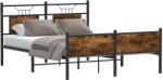 vidaXL füstös tölgy színű szerelt fa ágykeret matrac nélkül 140x190 cm (4106926)