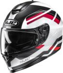 HJC C70N Belis MC1SF zárt motoros bukósisak fekete-fehér-piros