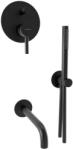Bugnatese Kobuk falsík alatti kádcsaptelep zuhanyszettel, matt fekete 2273NE (2273NE)