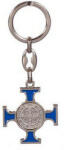 ST. ITA Kulcstartó - Kelta kereszt, Szent Benedek éremmel - 9, 5 cm - kék (21156014_K)